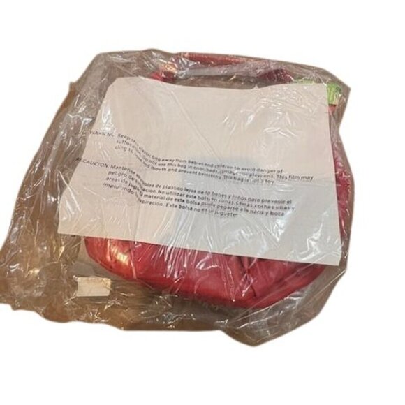 Badgley Mischka Vegan Leather Pleats Shoulder Bag in Red – BRAND NEW! - Picture 5 of 5